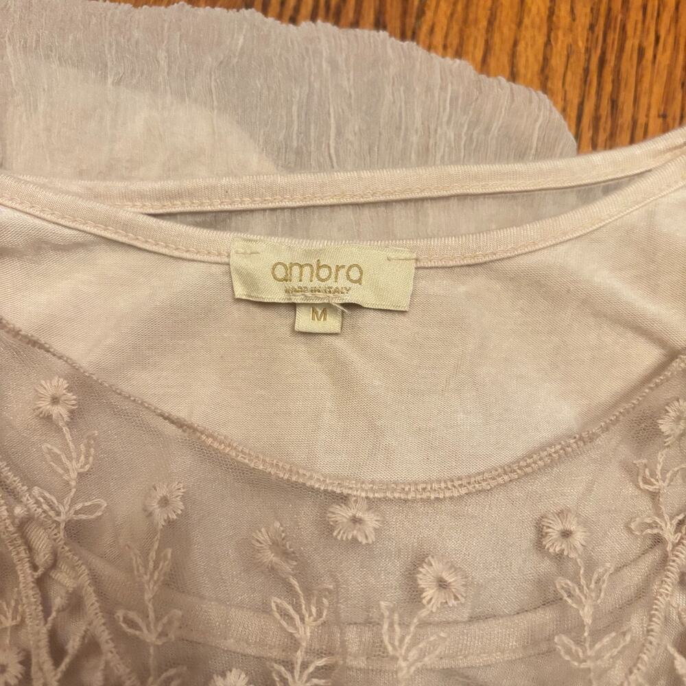 Y2K 100% Silk Embroidered Crochet Layer Tunic Cream Boho Italian Made Medium - Picture 7 of 10